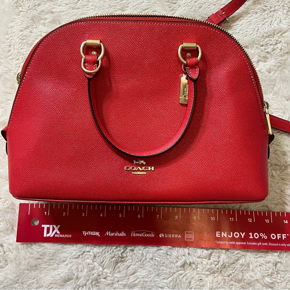 coach katy satchel red purse bag crossbody new - Picture 8 of 8